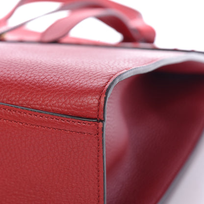 Gucci Calfskin Medium GG Marmont Top Handle Bag Vulcanic Red 9 of 12