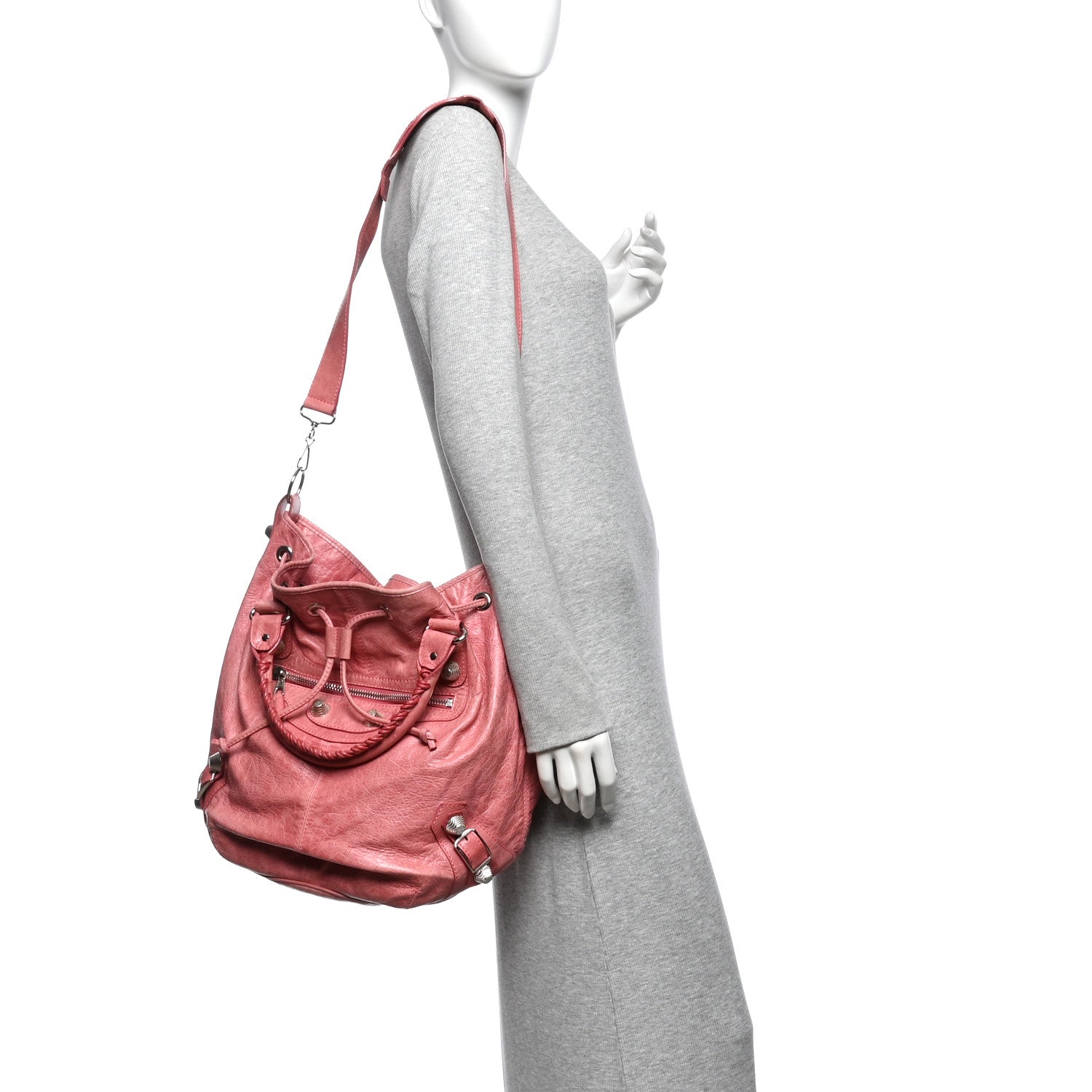 Balenciaga Agneau Giant 21 Silver Hardware Pompon Framboise 2 of 16