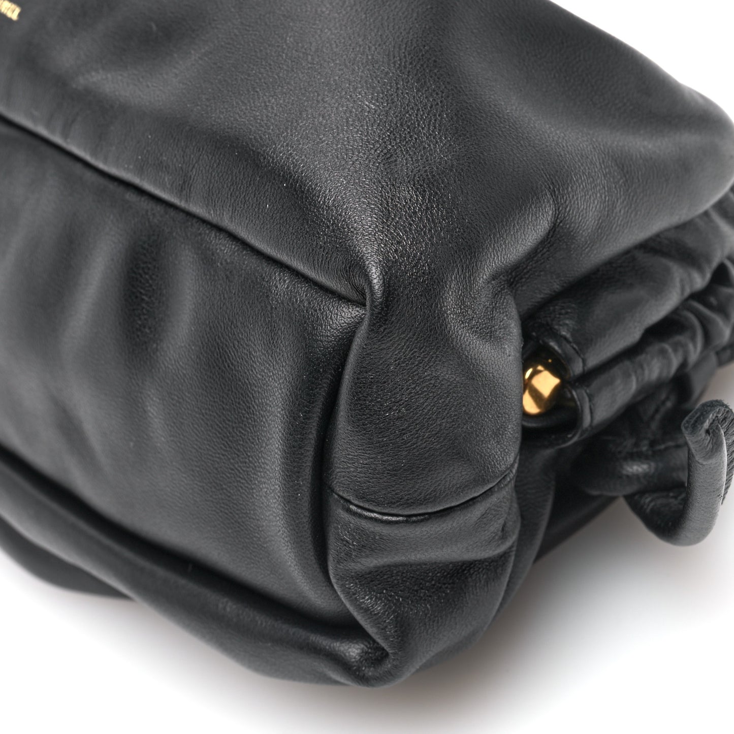 Lambskin Mini Cloud Clutch Black Flamma