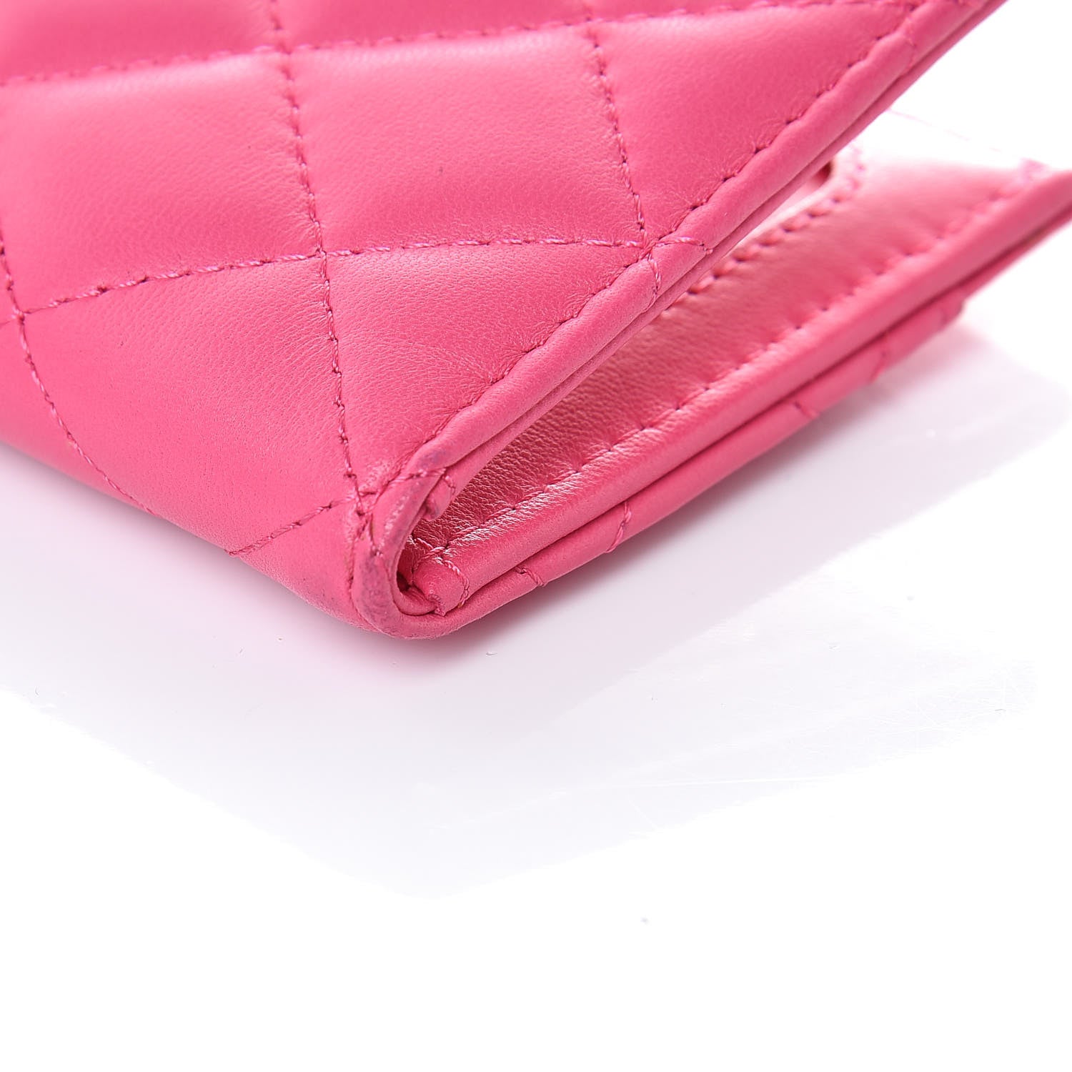 Chanel Lambskin Quilted Card Holder Wallet Fuchsia 8 of 10