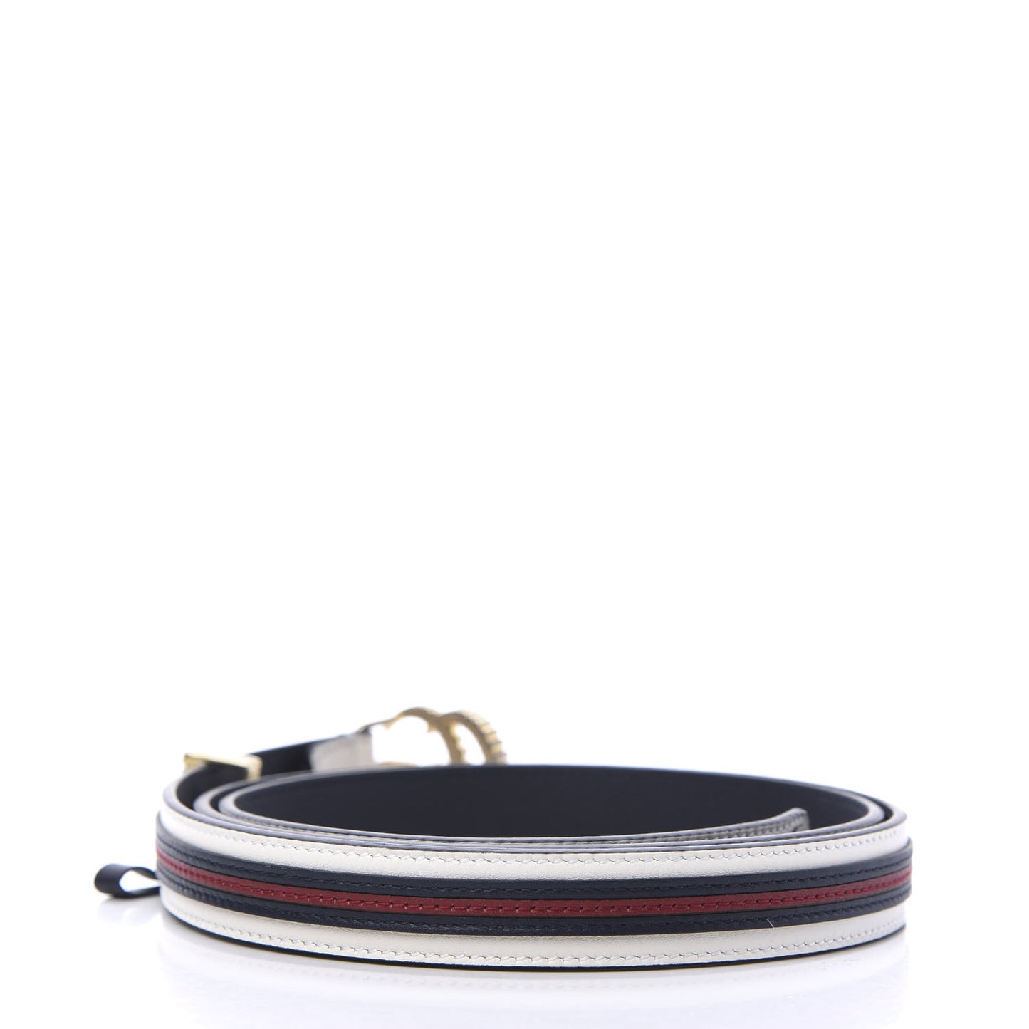 Calfskin 20mm Torchon Double G Sylvie Belt 95 38 Off White Blue Red