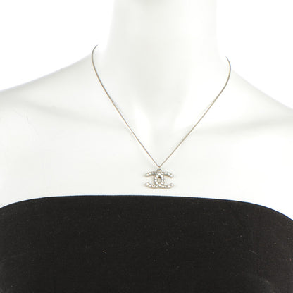 Chanel Crystal Baguette CC Necklace Silver 2 of 4