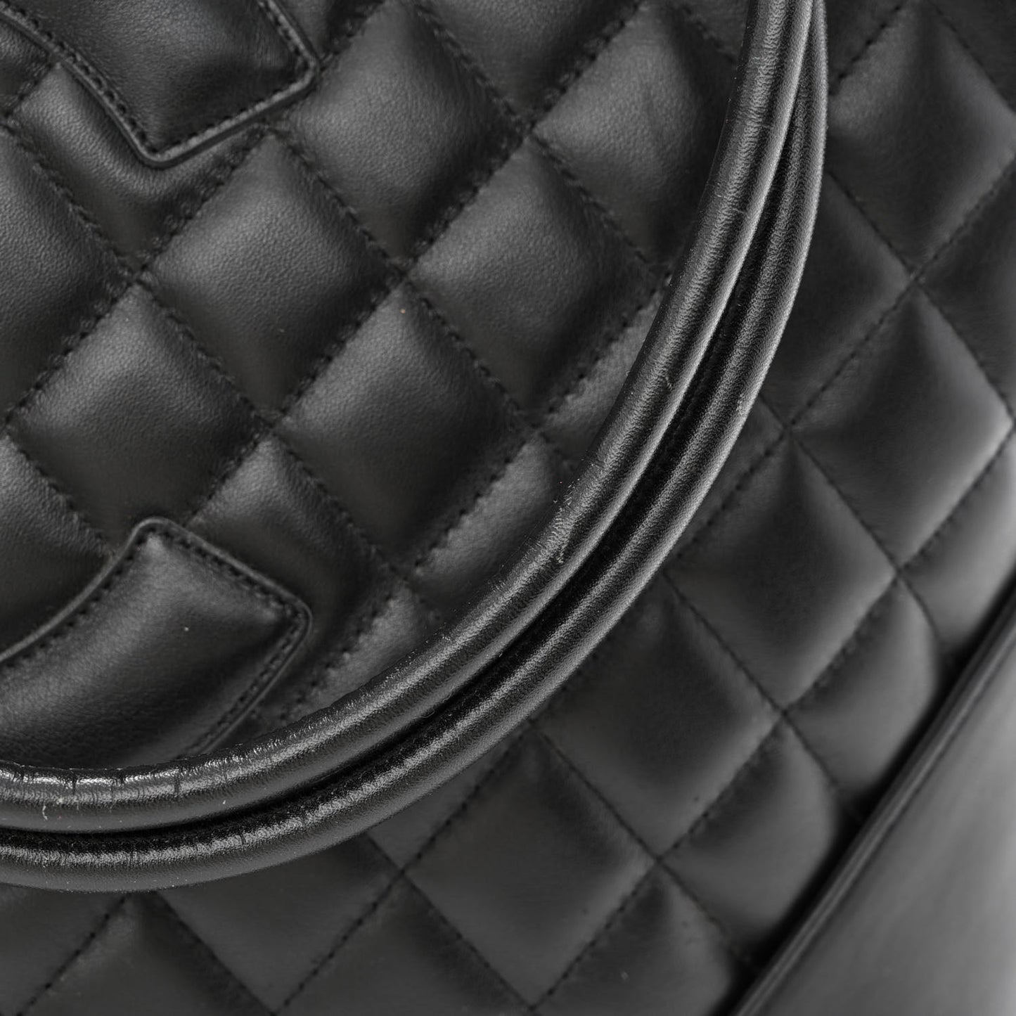 Calfskin Quilted Medium Cambon Tote Black
