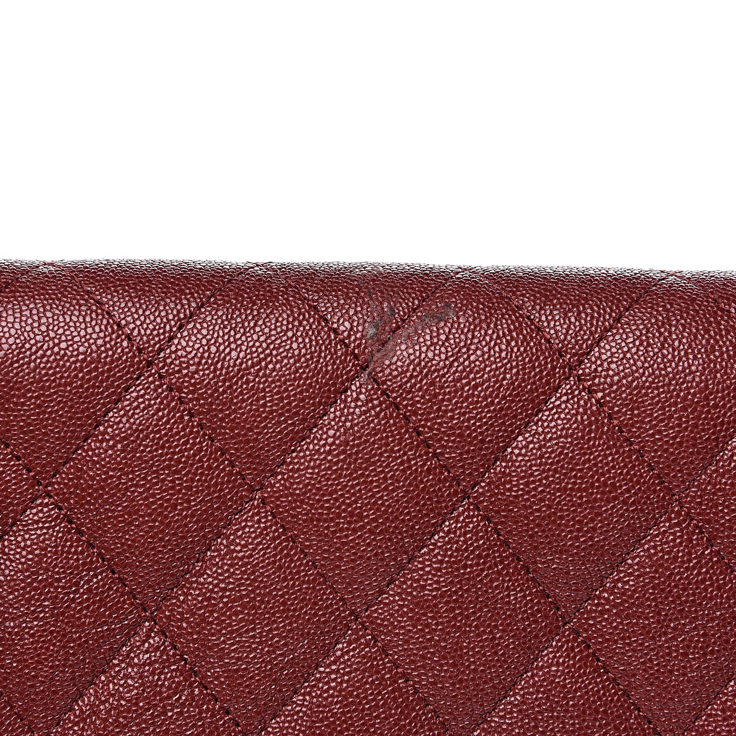 Caviar Quilted Large Boy Gusset Flap Wallet Dark Red
