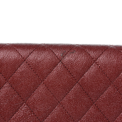 Chanel Caviar Quilted Large Boy Gusset Flap Wallet Dark Red 9 of 10