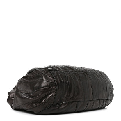 Prada Nappa Pleated Hobo Grafite Mordore 4 of 10