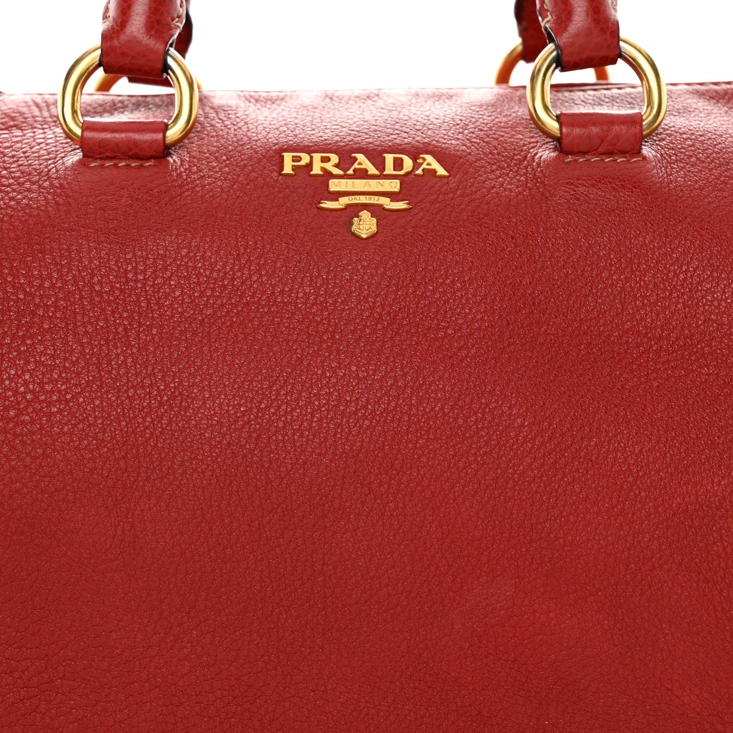 Prada Vitello Daino Top Handle Shoulder Bag Rosso 9 of 15