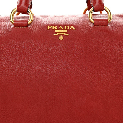 Prada Vitello Daino Top Handle Shoulder Bag Rosso 9 of 15