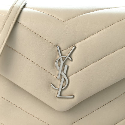 Saint Laurent Calfskin Y Quilted Monogram Toy Loulou Crossbody Bag Blanc Vintage 7 of 10