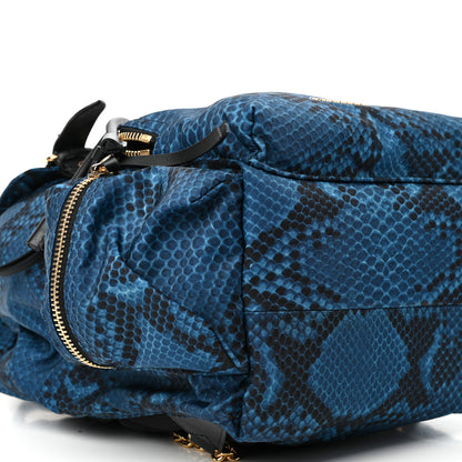 Burberry Nylon Python Print Medium Rucksack Backpack Blue 7 of 9