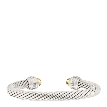 David Yurman Sterling Silver Diamond Lemon Citrine 7mm Cable Classics Bracelet 2 of 3