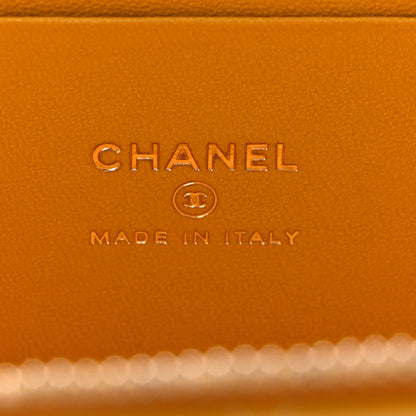 Chanel Lambskin Quilted Small Charming Top Handle Vanity Case With Chain Yellow 6 of 10