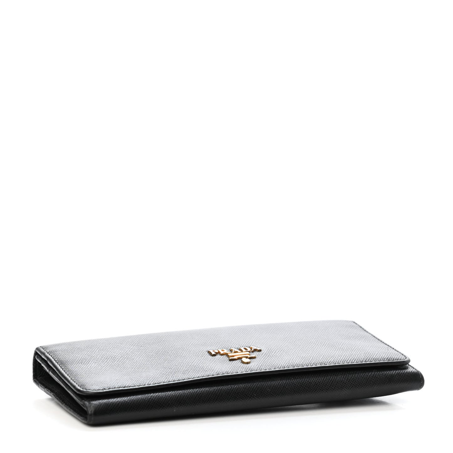 Saffiano Metal Continental Flap Wallet Black