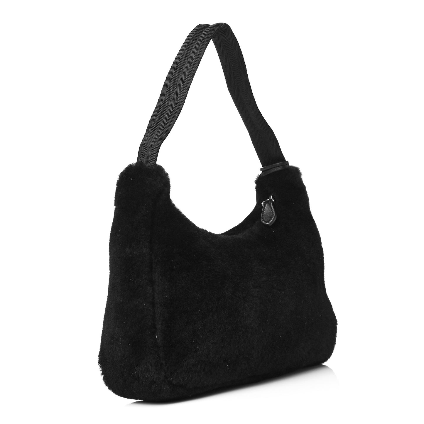 Shearling Mini Re-Edition 2000 Bag Black