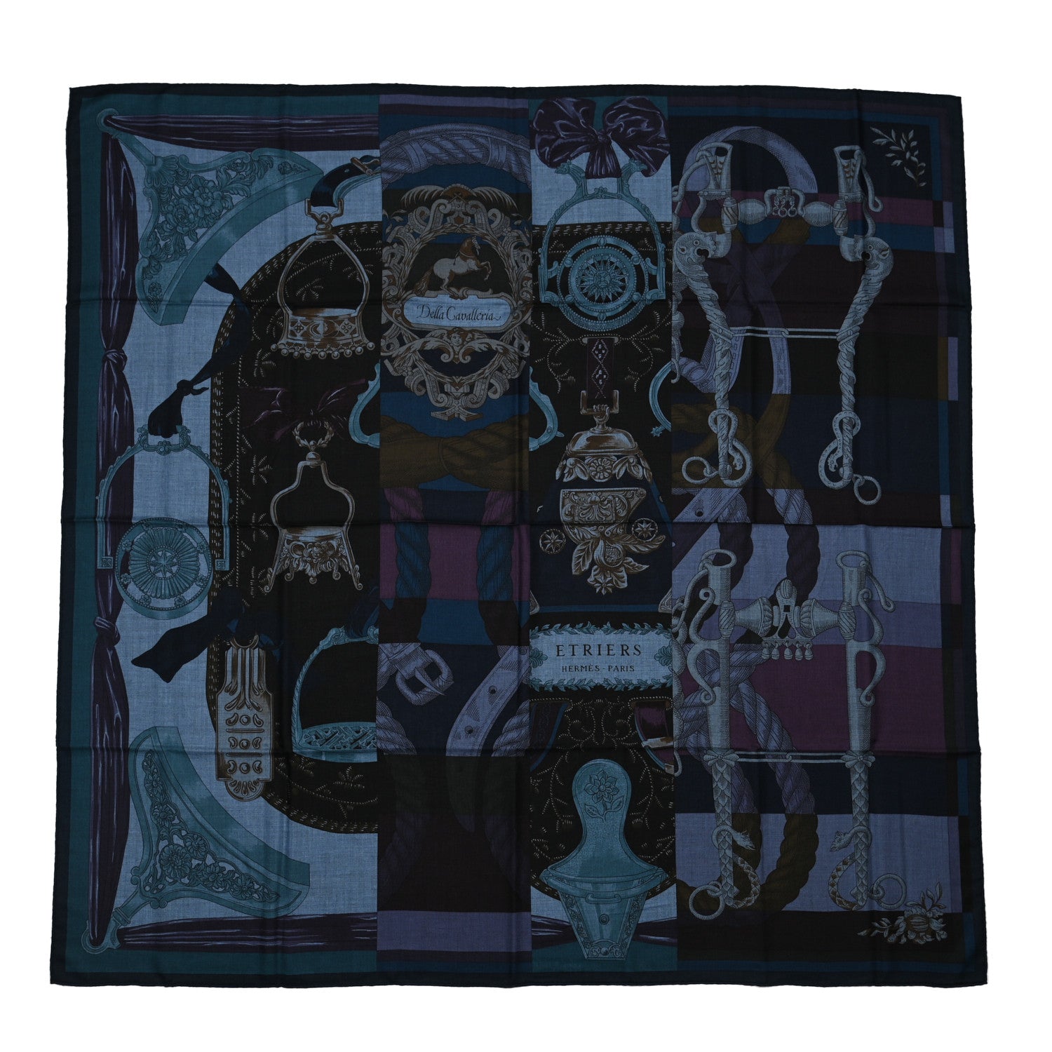 Hermes Cashmere Silk Della Cavalleria Shawl 140 1 of 8