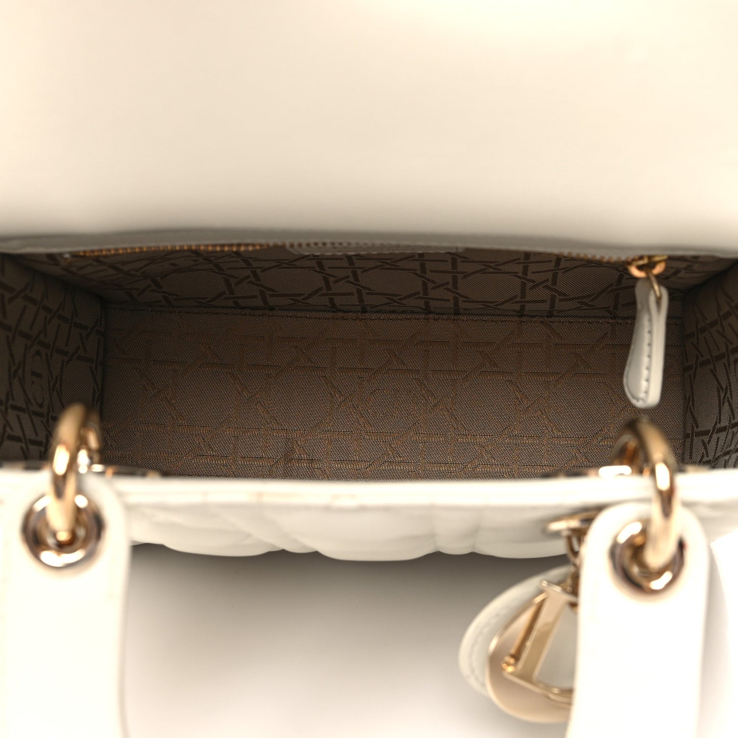 Lambskin Cannage Small My ABCDior Lady Dior White