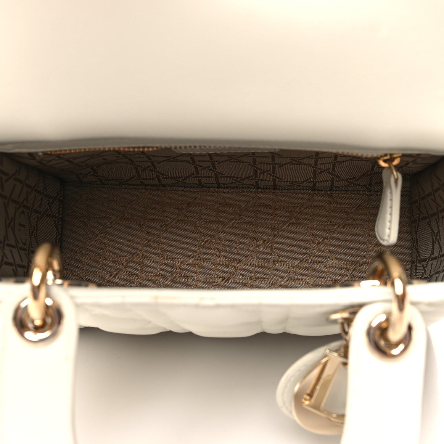 Christian Dior Lambskin Cannage Small My ABCDior Lady Dior White 5 of 13