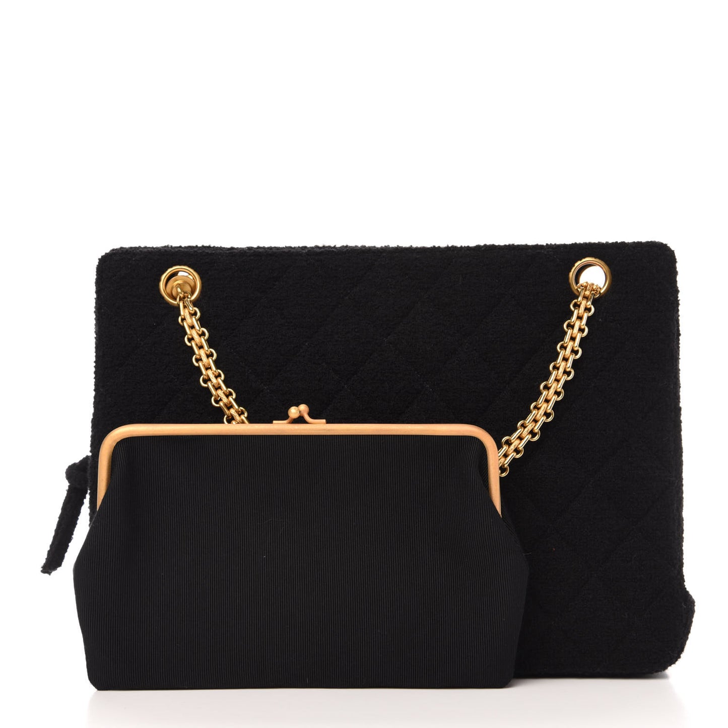 Jersey Quilted Shopping Tote Black