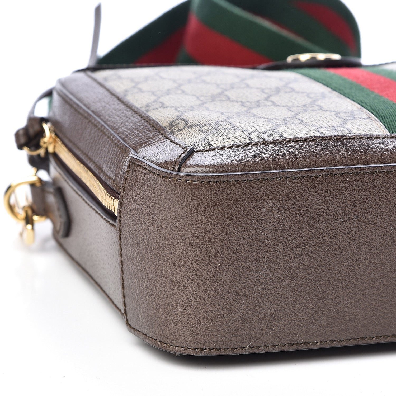 Gucci GG Supreme Monogram Web Small Ophidia Top Handle Shoulder Bag Brown 8 of 10