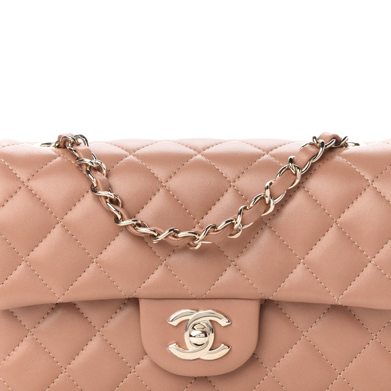 Chanel Lambskin Quilted Mini Rectangular Flap Brown 10 of 10