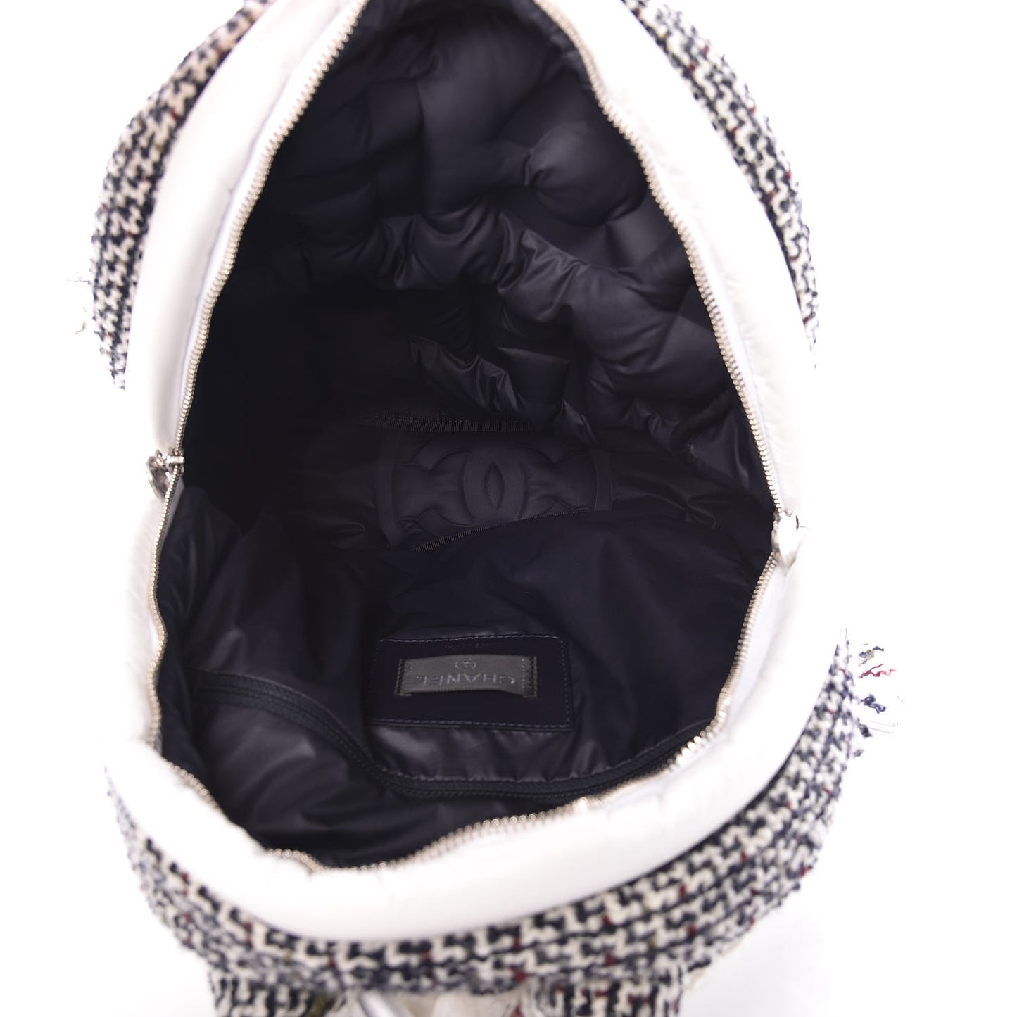 Nylon Tweed Coco Neige Small Doudoune Backpack Ivory