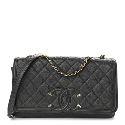 Chanel Caviar Quilted Medium CC Filigree Flap Black 1 of 10