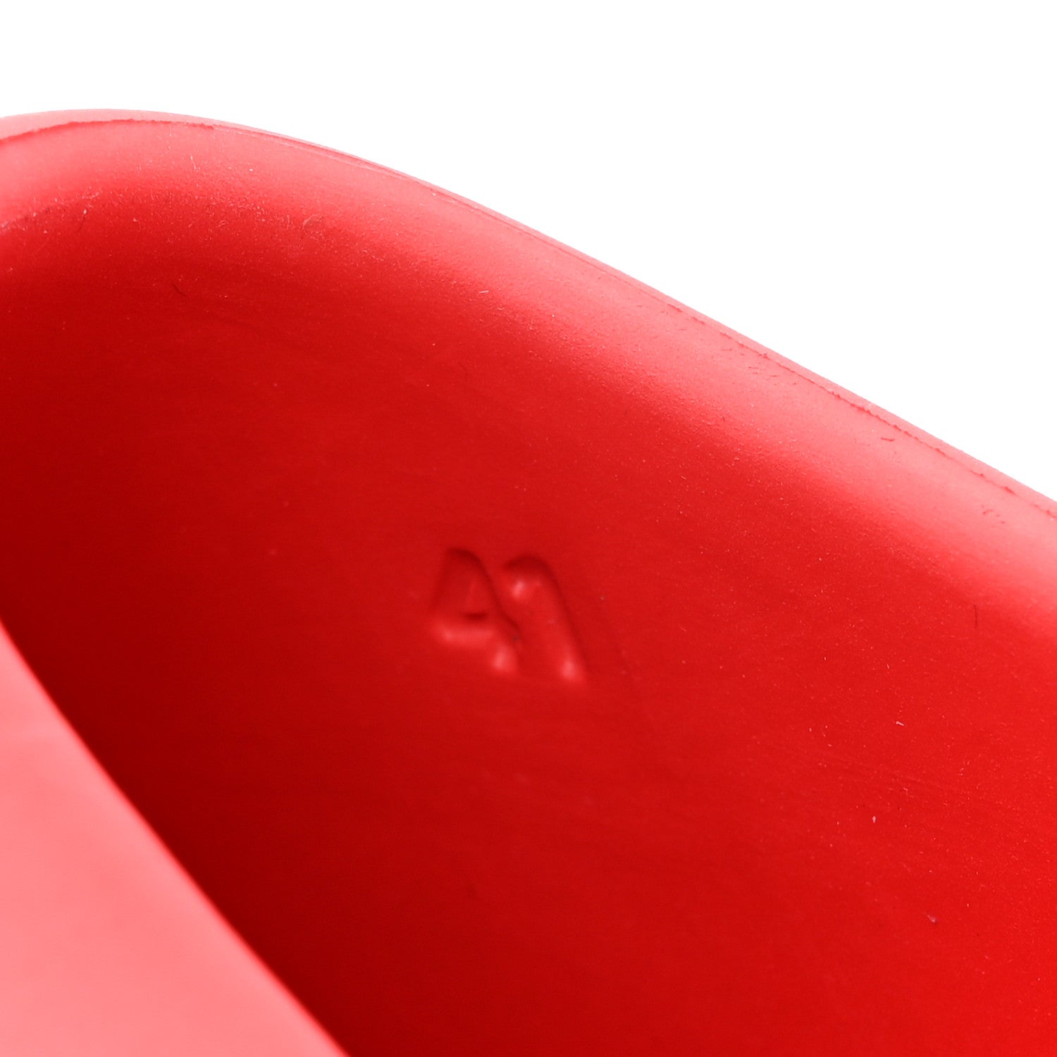 Prada Soft Mellow Rubber Embossed Mens Triangle Logo Mules 41 Rosso 9 of 10