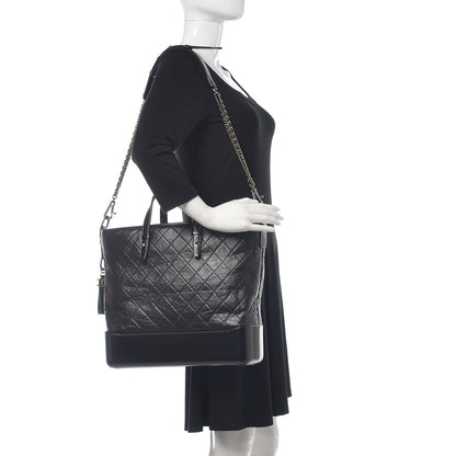 Chanel Calfskin Quilted Large Gabrielle Shopping Tote Black 2 of 10