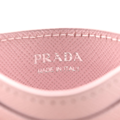 Prada Saffiano Triangle Card Holder Alabaster 6 of 8