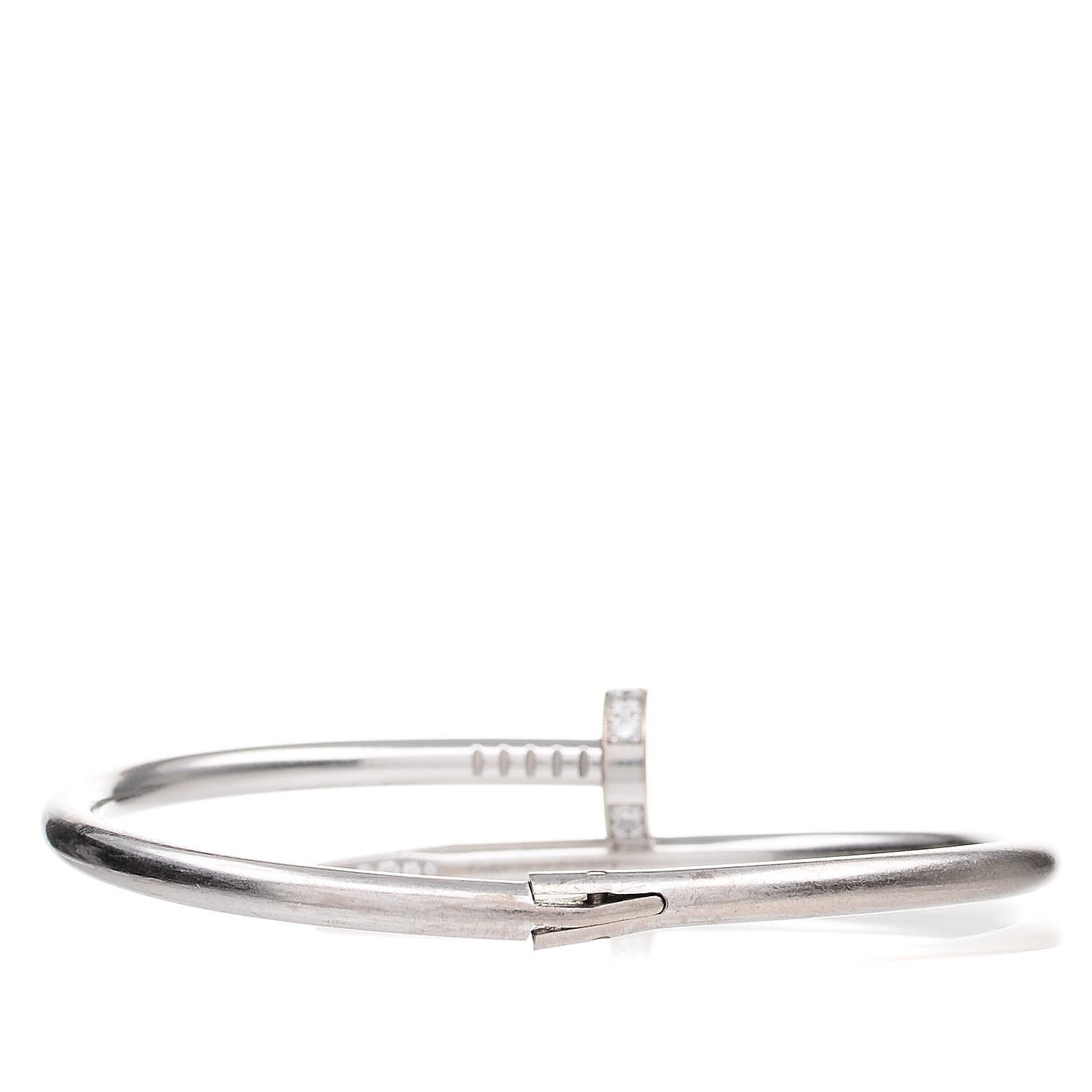 Cartier 18K White Gold Diamond Juste Un Clou Bracelet 17 3 of 6