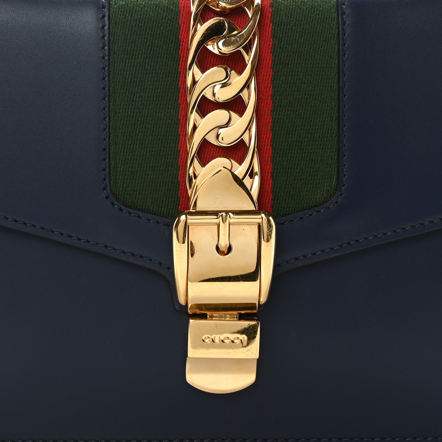 Gucci Calfskin Small Sylvie Shoulder Bag Blue Agata 8 of 10