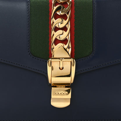 Gucci Calfskin Small Sylvie Shoulder Bag Blue Agata 8 of 10