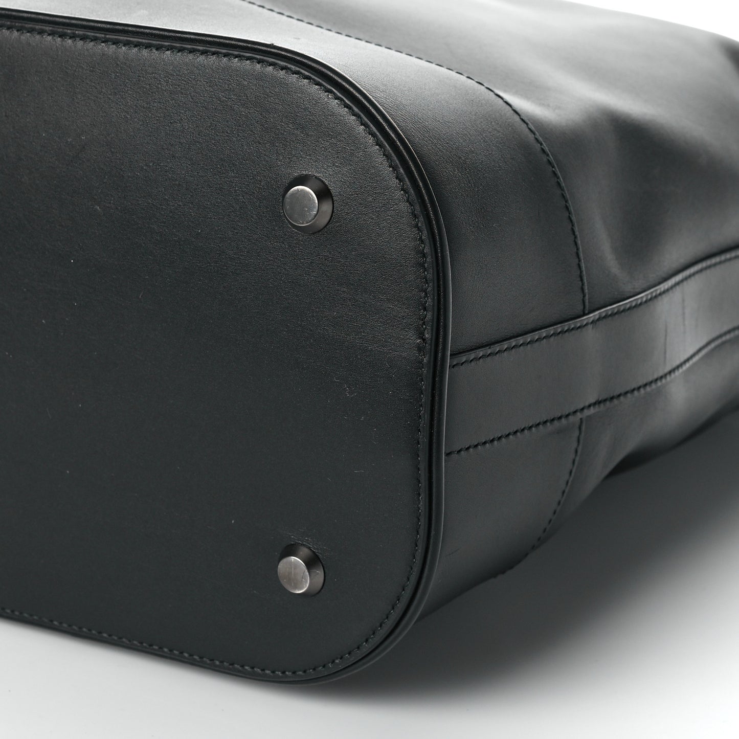 Shiny Calfskin Hobo Tote Black