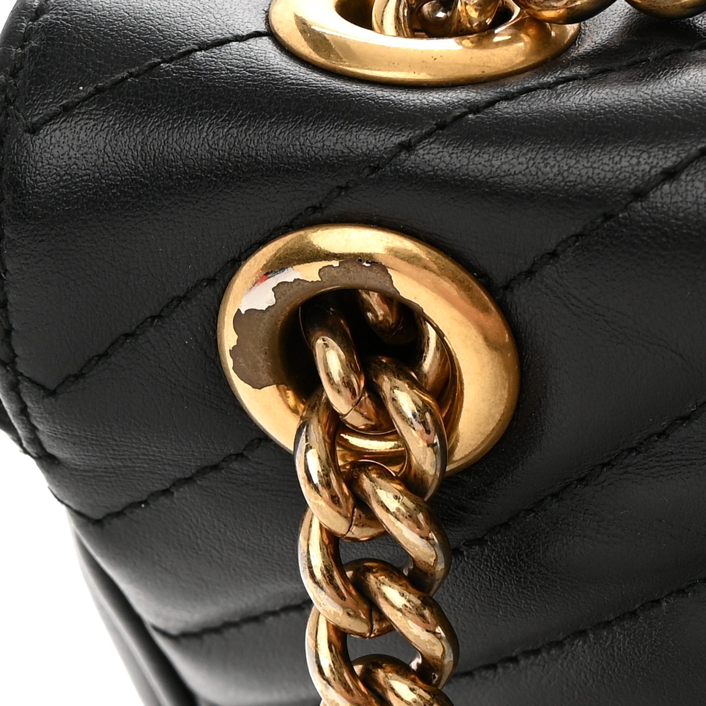 Calfskin Matelasse Small GG Marmont Shoulder Bag Black