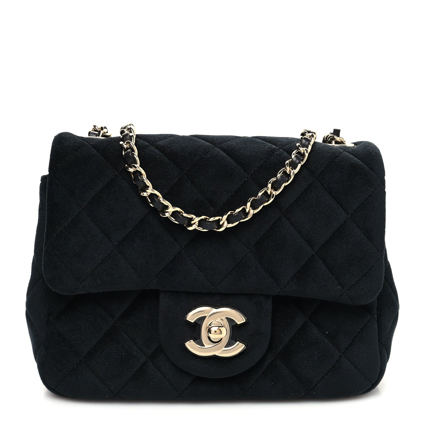 Chanel Velvet Quilted Mini Pearl Crush Flap Black 1 of 11