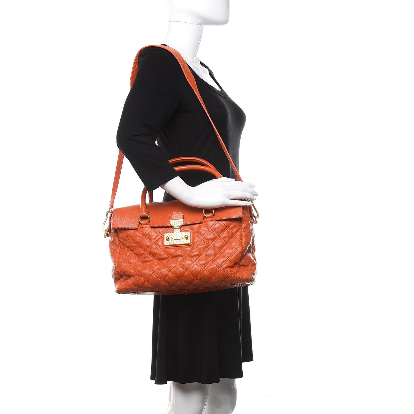 Lambskin Quilted Rudy Satchel Mandarin