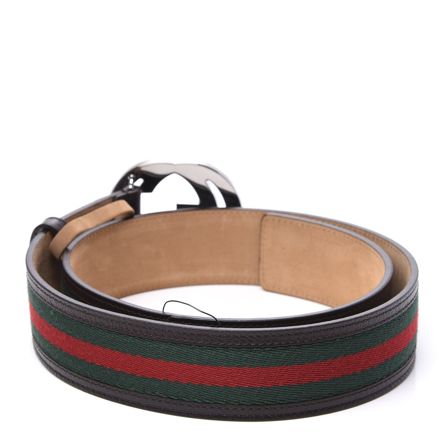 Calfskin Web Interlocking G Belt 80 32 Dark Brown