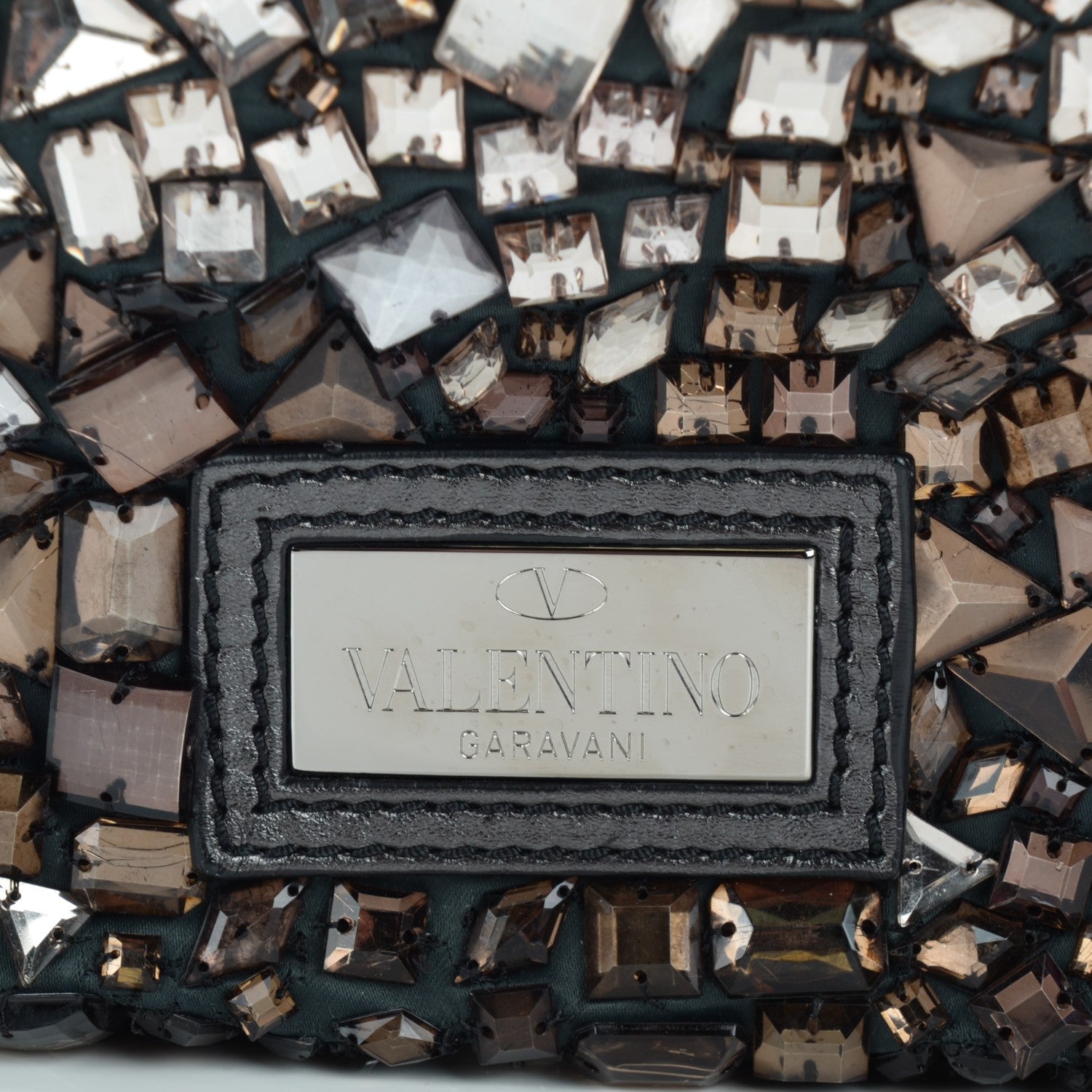 Valentino Garavani Vitello Crystal Ombre Tote Black 5 of 8