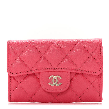 Chanel Caviar Quilted Flap Card Holder Wallet Pink 1 of 8