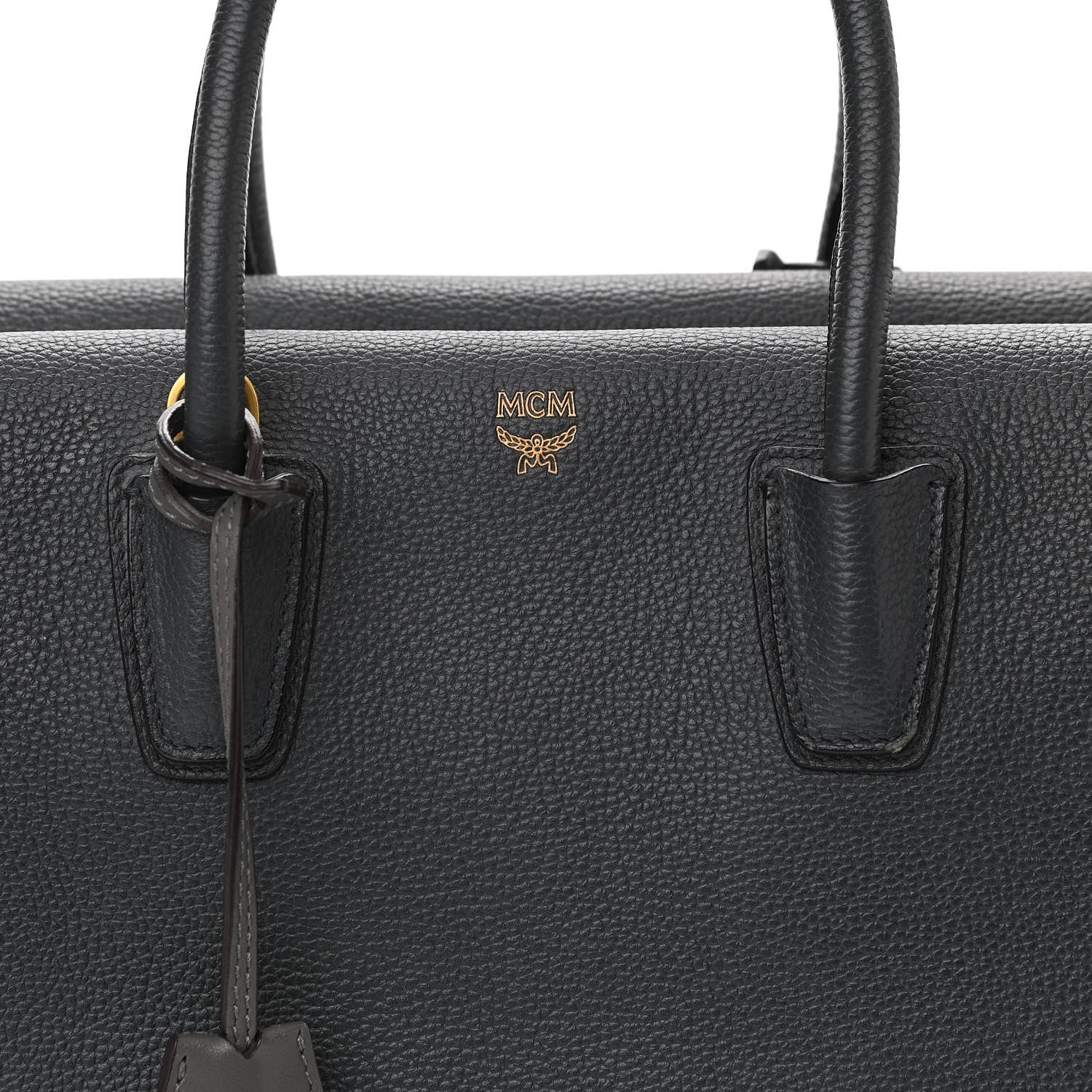 MCM Grained Calfskin Medium Milla Tote Phantom Grey 8 of 11