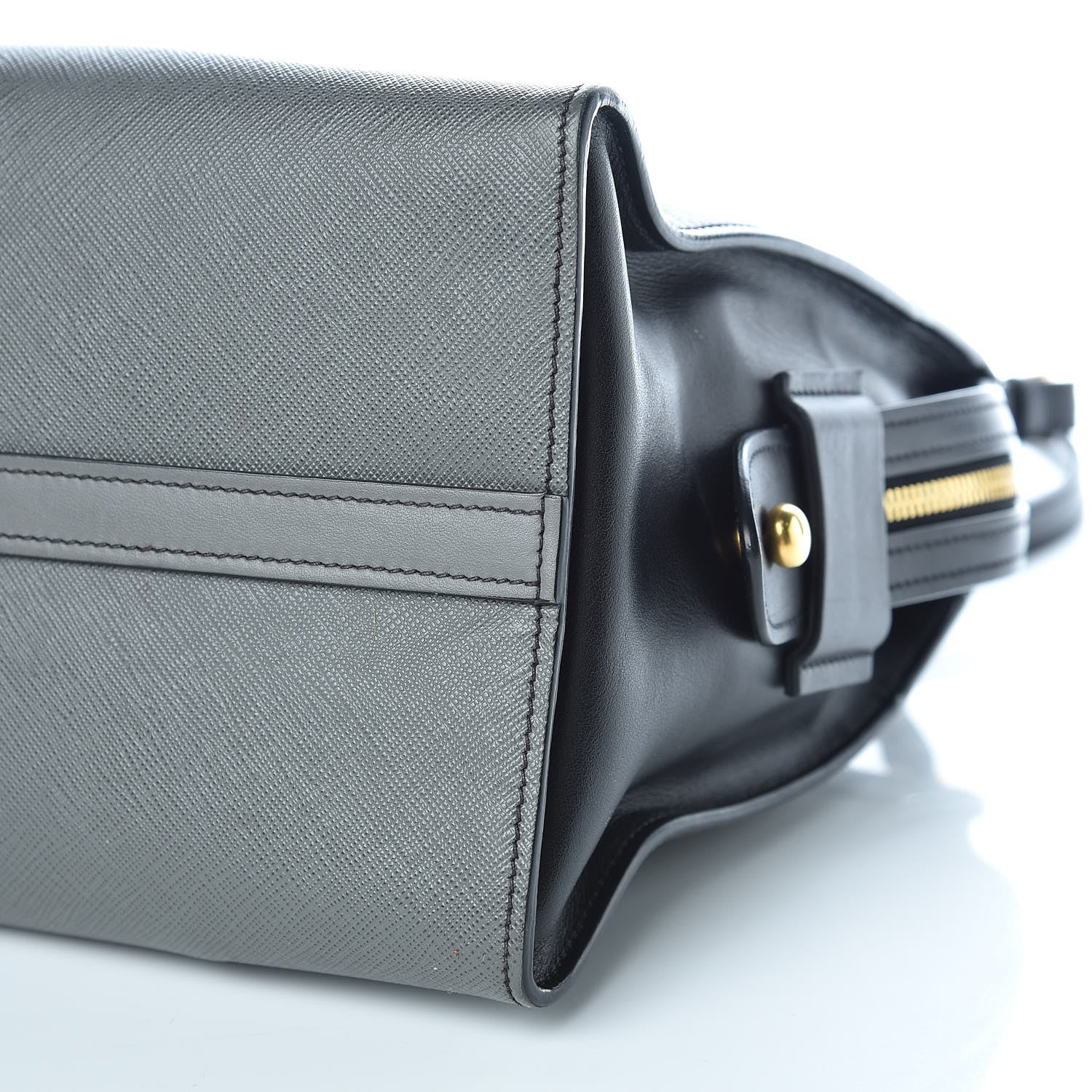 Prada Saffiano City Calf Medium Esplanade Tote Mercurio Black 14 of 14