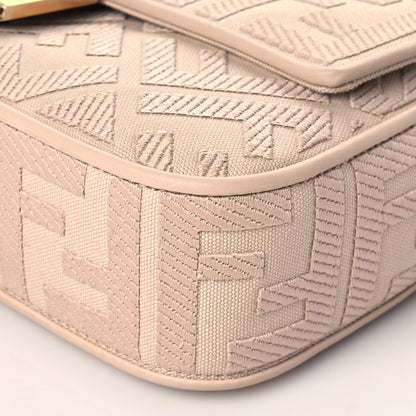 Fendi Canvas Vitello King Bi-Color Strap FF Embroidered Baguette Poudre 11 of 11