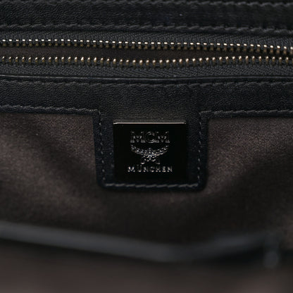 MCM Visetos Swarovski Studded Small Diamond Backpack Black 7 of 11