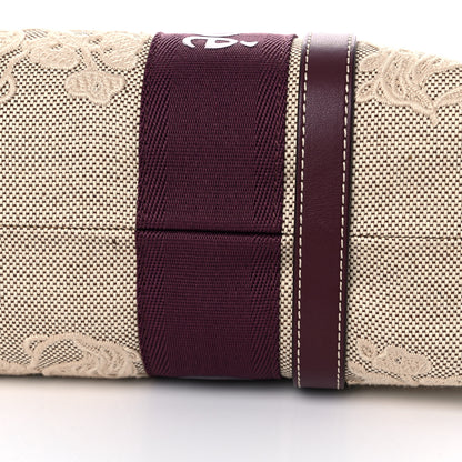 Chloe Cotton Calfskin Embroidered Medium Woody Ribbon Tote Burgundy 13 of 13