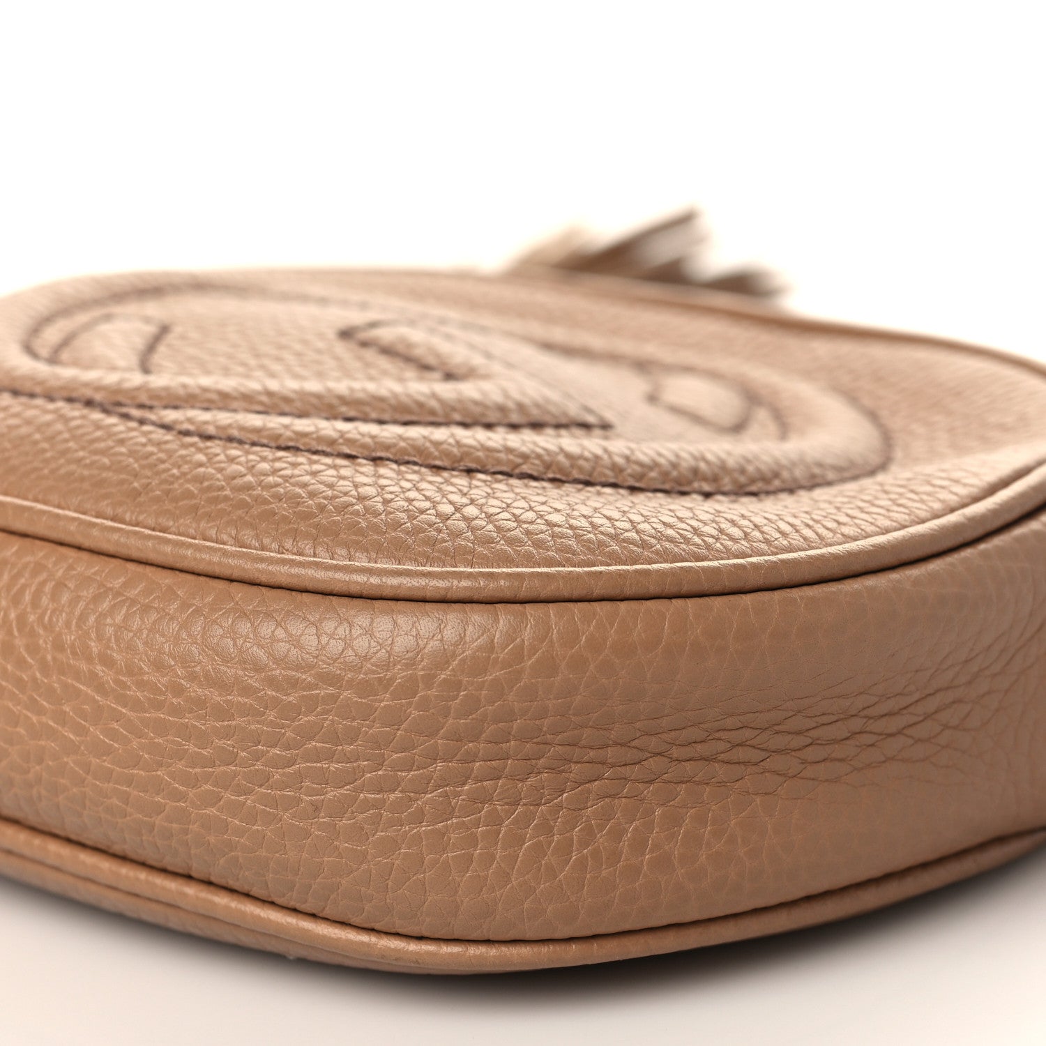 Gucci Pebbled Calfskin Mini Soho Chain Bag Camelia 9 of 9