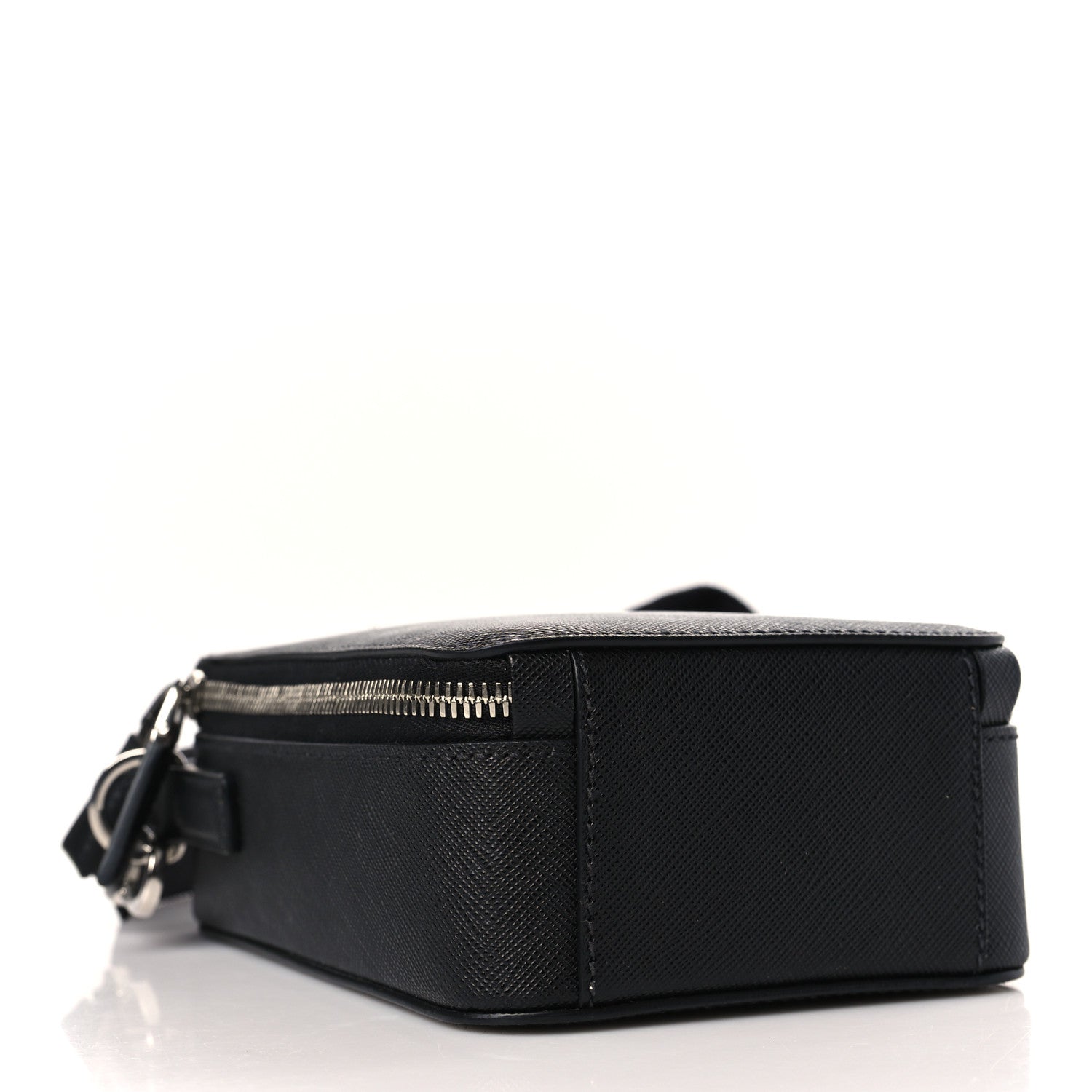 Prada Saffiano Travel Brique Crossbody Messenger Bag Black 4 of 8