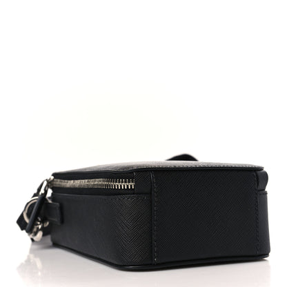 Prada Saffiano Travel Brique Crossbody Messenger Bag Black 4 of 8