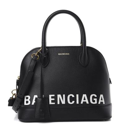 Balenciaga Signature Grained Calfskin Logo S Ville Top Handle Bag Black 1 of 13