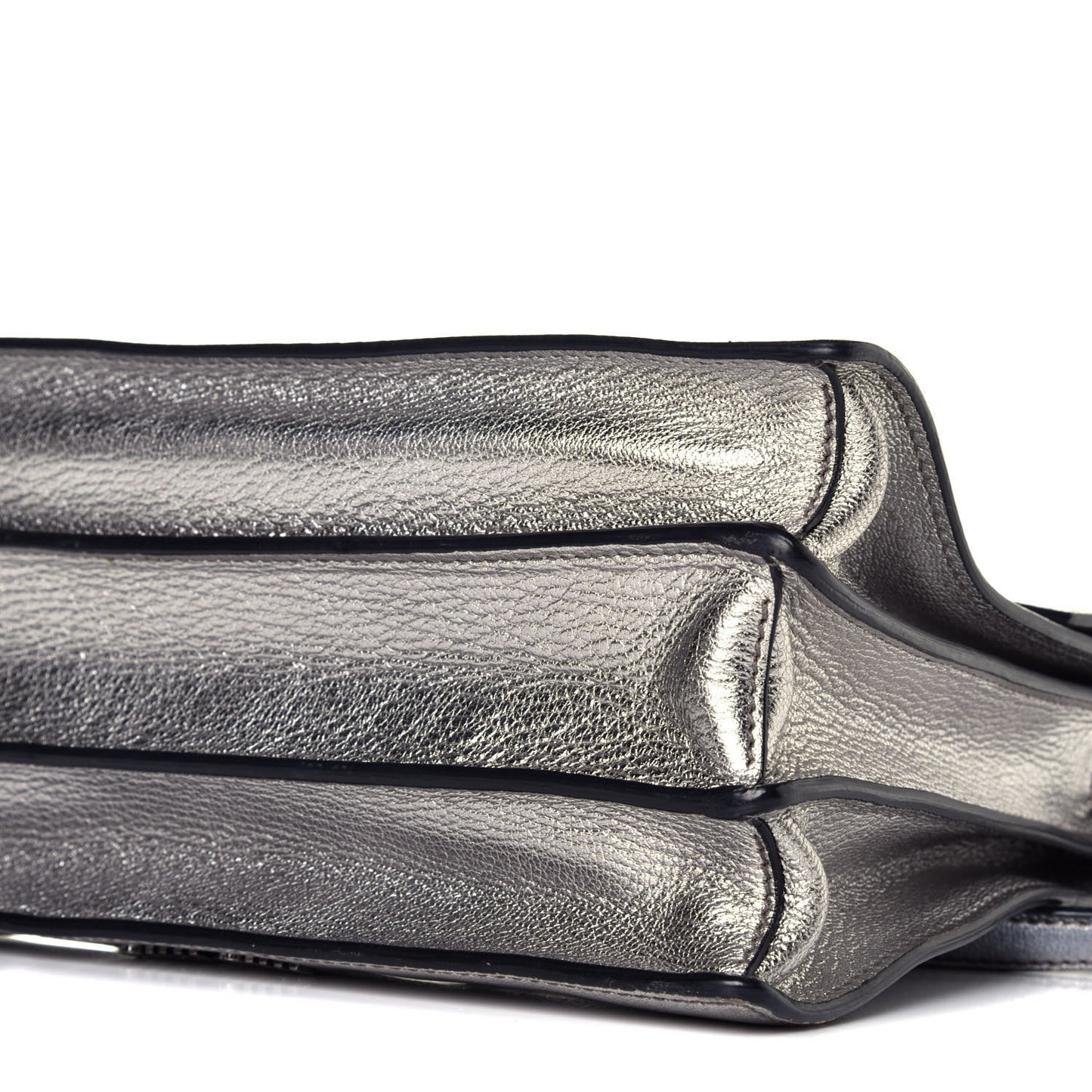 Goatskin Madras Top Handle Bag Silver