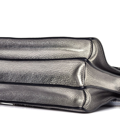 Miu Miu Goatskin Madras Top Handle Bag Silver 9 of 9